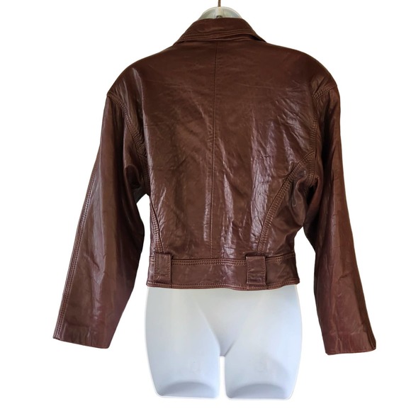 Tulipano Made in Italy Dark Brown Leather Jacket 42 - Picture 6 of 7